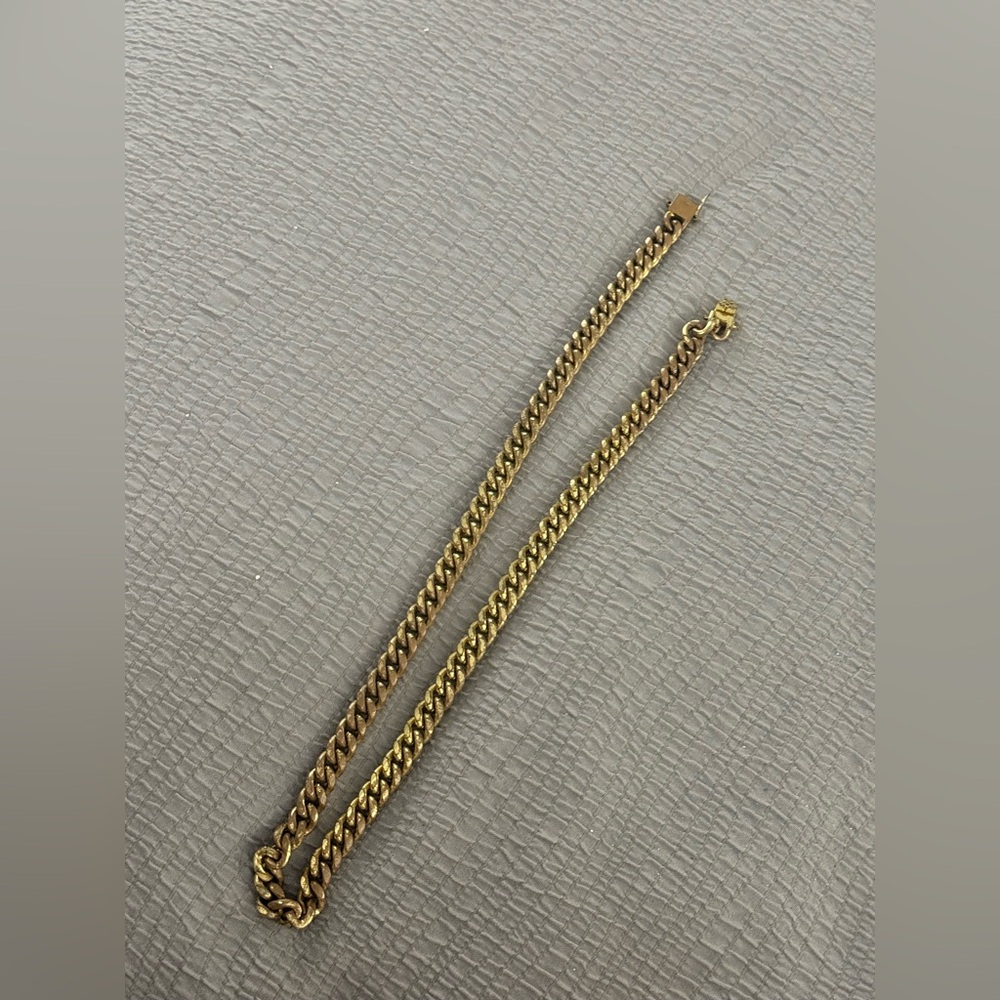 Vintage Gold Plated Curb Link Chain Necklace - Chunky Statement Piece